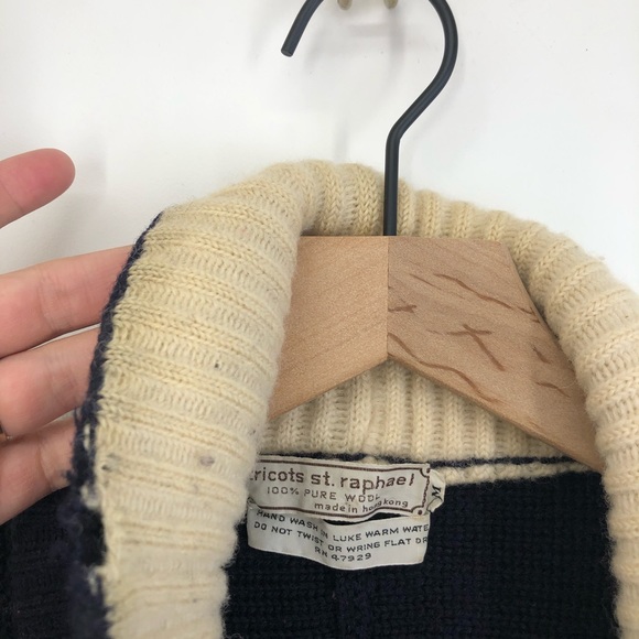 Tricots St. Rafael Men’s Wool Shawl Collar Sweater - Picture 6 of 7